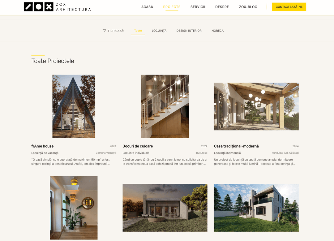 Website front page screenshot